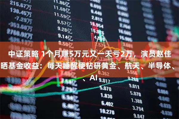 中证策略 1个月赚5万元又一天亏2万，演员赵佳欣晒基金收益：每天睡醒便钻研黄金、航天、半导体、AI
